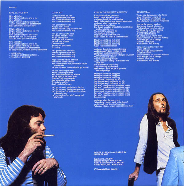 inner sleeve front, Supertramp - Even In The Quietest Moments...